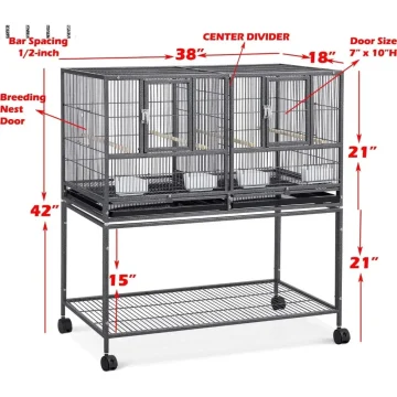 Combo Breeding Stacker Double Rolling Bird Cage 1