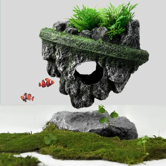 Suspended Island Floating Stone Aquarium Decor 1 | PricZone