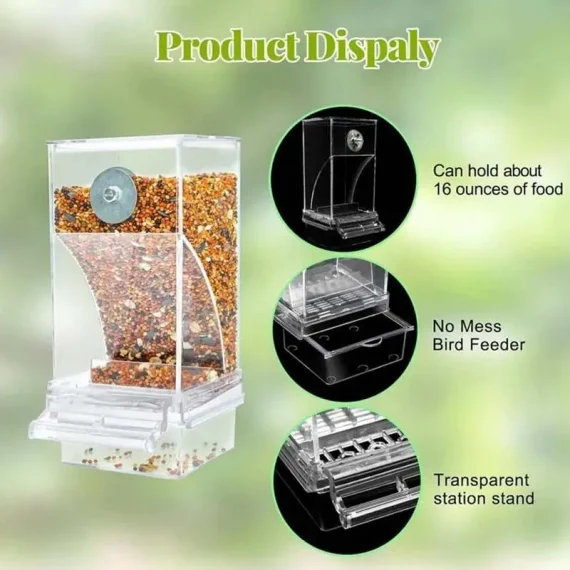 Automatic No Mess Parrot Feeder   Acrylic Bird Cage 5 | PricZone