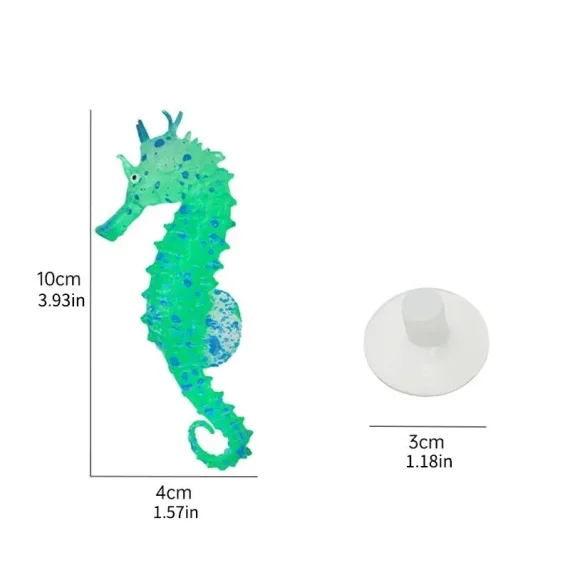 Glow in Dark Silicone Seahorse Aquarium Decor 6 | PricZone