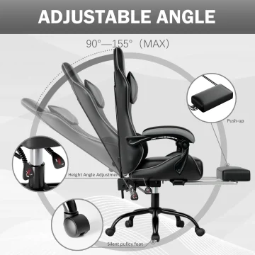 Ergonomic Racing Gaming Chair with Footrest 2