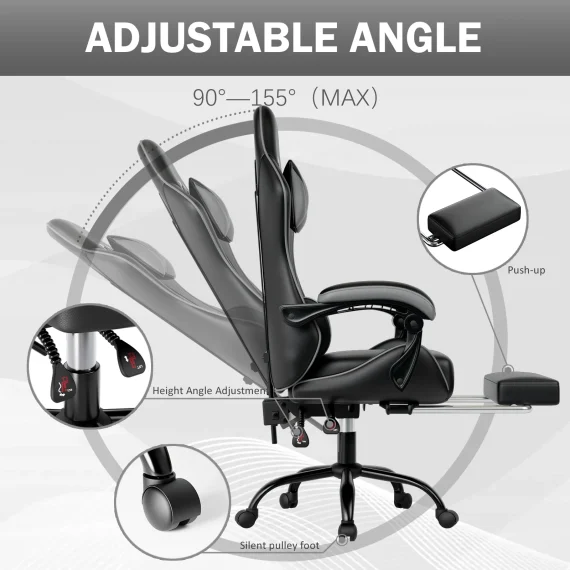 Ergonomic Racing Gaming Chair with Footrest 2 | PricZone