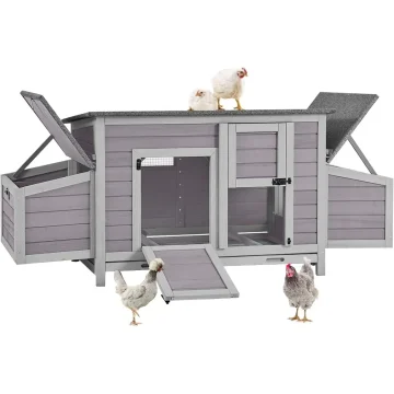 Chicken Coop Outdoor Wooden Hen House with Nesting Boxes 2