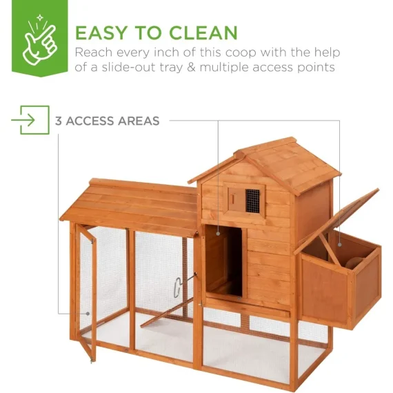 80in an Outdoor Wooden Chicken Coop with a Nesting Box 6 | PricZone