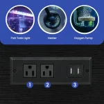 30 Gallon Metal Wood Aquarium Stand with Outlet 4