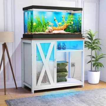50-gallon Aquarium Stand with LED Light & Power Outlet 1