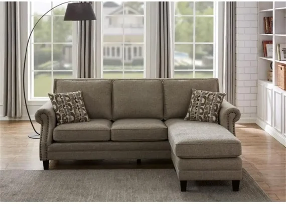 915 inch L shaped Modern Chenille Reversible Sofa Gray 2 | PricZone