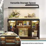 55 Gallon Fish Tank Stand with LED Light and Storage 3