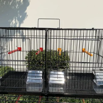 Set of 4 Stackable Breeding Cages for Small Birds - Black 2