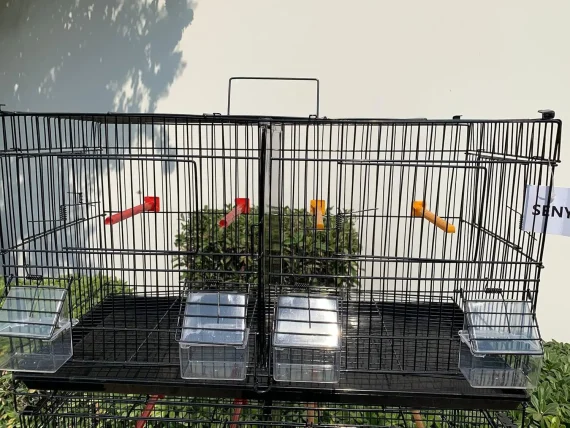 Set of 4 Stackable Breeding Cages for Small Birds   Black 2 | PricZone