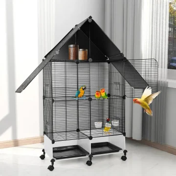 Large Bird Cage with Rolling Stand for Budgies and Finches 2