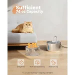 Stainless Steel Cat Water Fountain 74oz 2