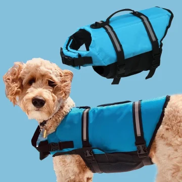 Reflective Ripstop Dog Life Jacket with Handle 1