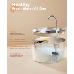 Stainless Steel Cat Water Fountain 74oz 5