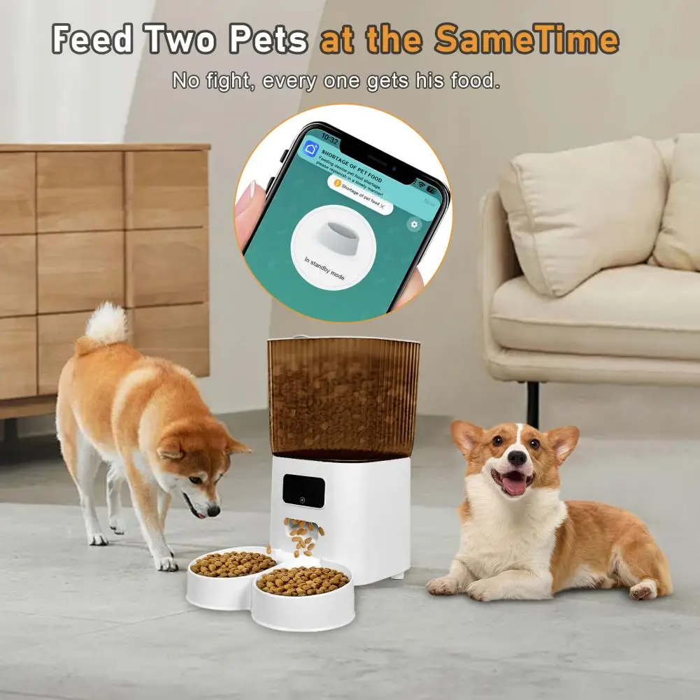 WiFi Smart Pet Feeder with Dual Bowls - 5L 2 WiFi Smart Pet Feeder with Dual Bowls - 5L 2