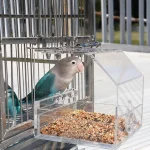 No Mess Acrylic Parrot Feeder for Small Birds 2