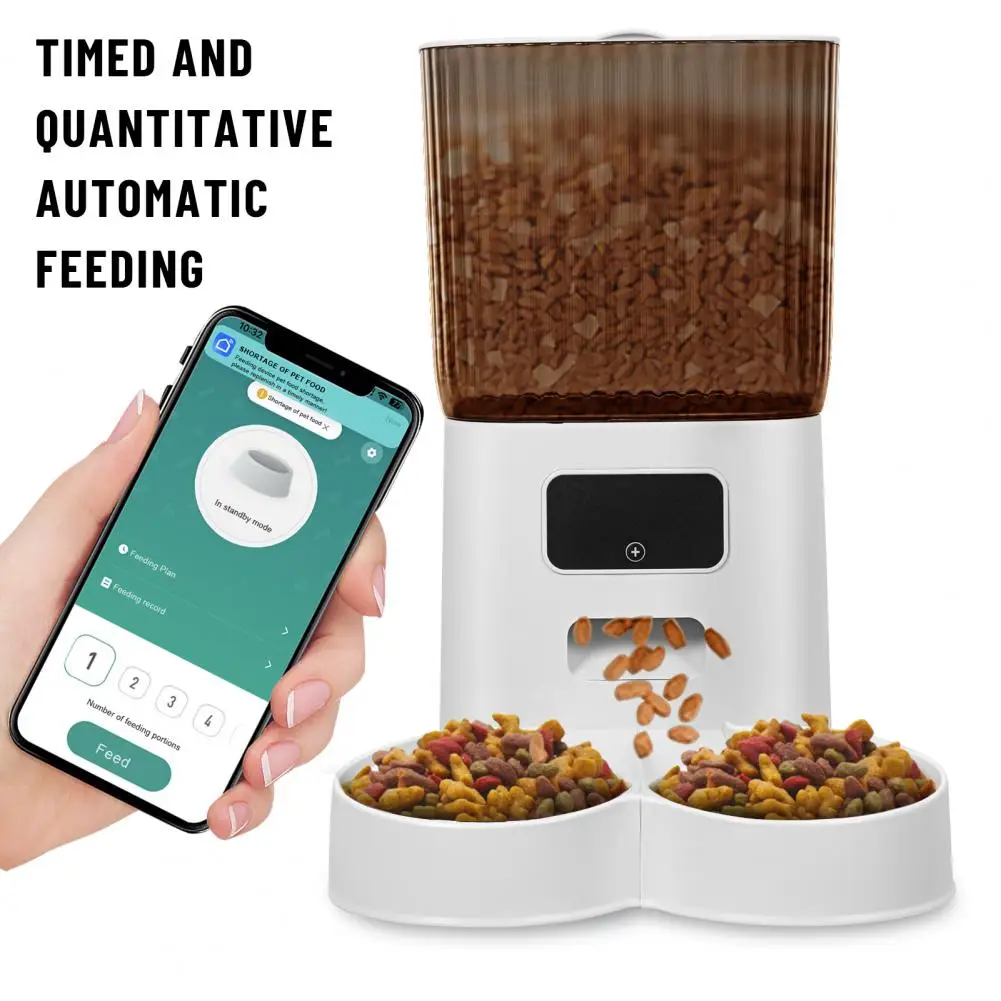 WiFi Smart Pet Feeder with Dual Bowls - 5L 1 WiFi Smart Pet Feeder with Dual Bowls - 5L 1