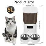 Smart WiFi Pet Feeder with Dual Bowls 5L 6