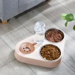 3-in-1 Pet Bowl Feeder With Water Fountain 3