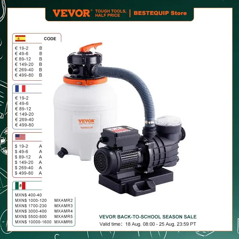 VEVOR Sand Filter Pump for Above-Ground Pools 1 VEVOR Sand Filter Pump for Above-Ground Pools 1