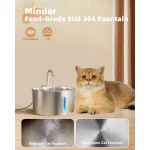 Stainless Steel Cat Water Fountain 74oz 3