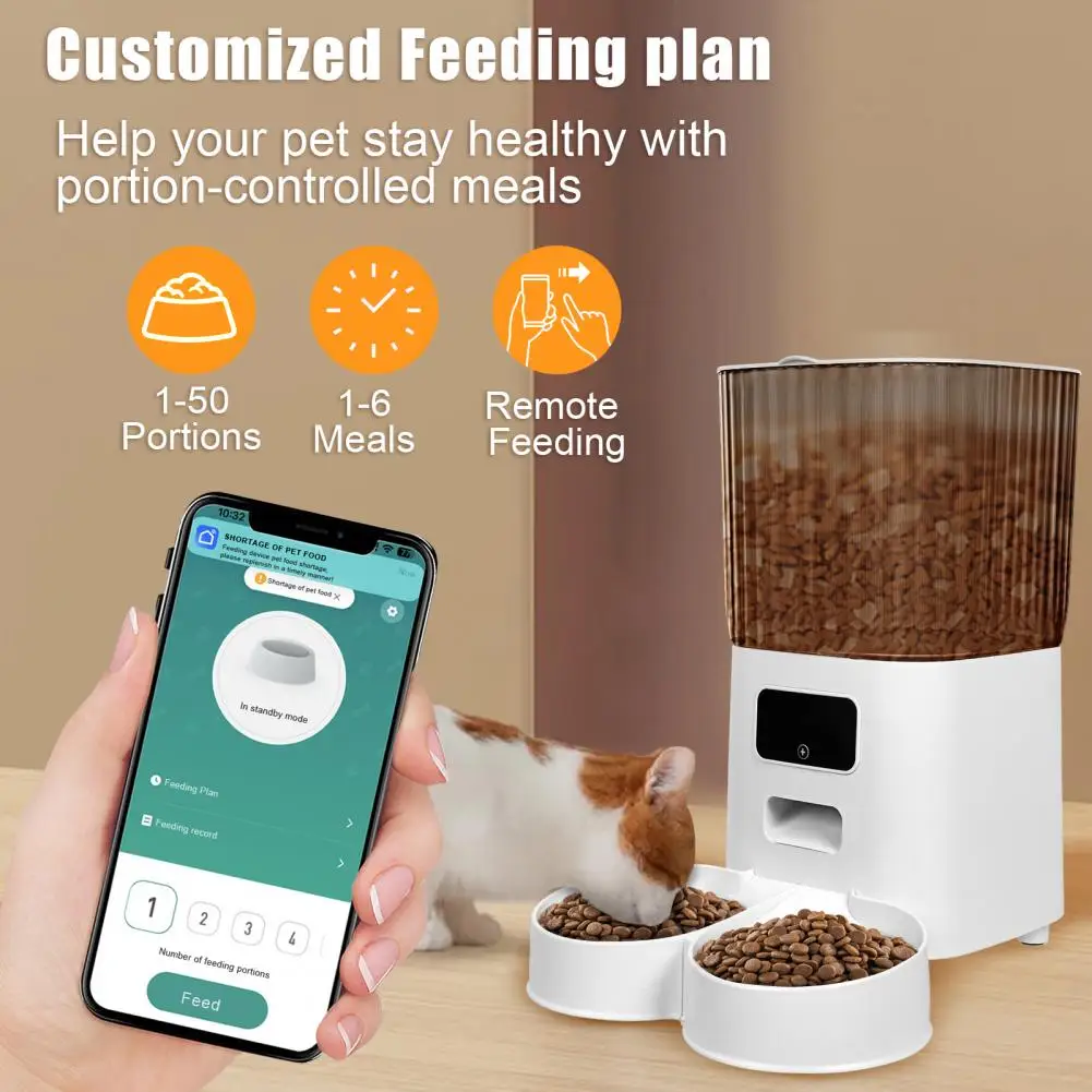 WiFi Smart Pet Feeder with Dual Bowls - 5L 3 WiFi Smart Pet Feeder with Dual Bowls - 5L 3