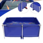 Blue Cuboid Canvas Fish Pond Aquarium Fish Water Tank Coating Koi Breeding Pond 3