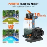 VEVOR Sand Filter Pump for Above Ground Pools 10inch/12inch 1585 GPH Swimming Pool Pumps System & Filters Combo Set for Pool Use 6