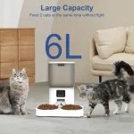 Dual Automatic Cat Feeder for 2 Cats 6L WiFi 4