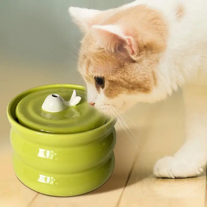 Ceramic Cat Water Fountain 800ml Auto Drink 1 Ceramic Cat Water Fountain 800ml Auto Drink 1