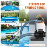 VEVOR Sand Filter Pump for Above Ground Pools 10inch/12inch 1585 GPH Swimming Pool Pumps System & Filters Combo Set for Pool Use 5