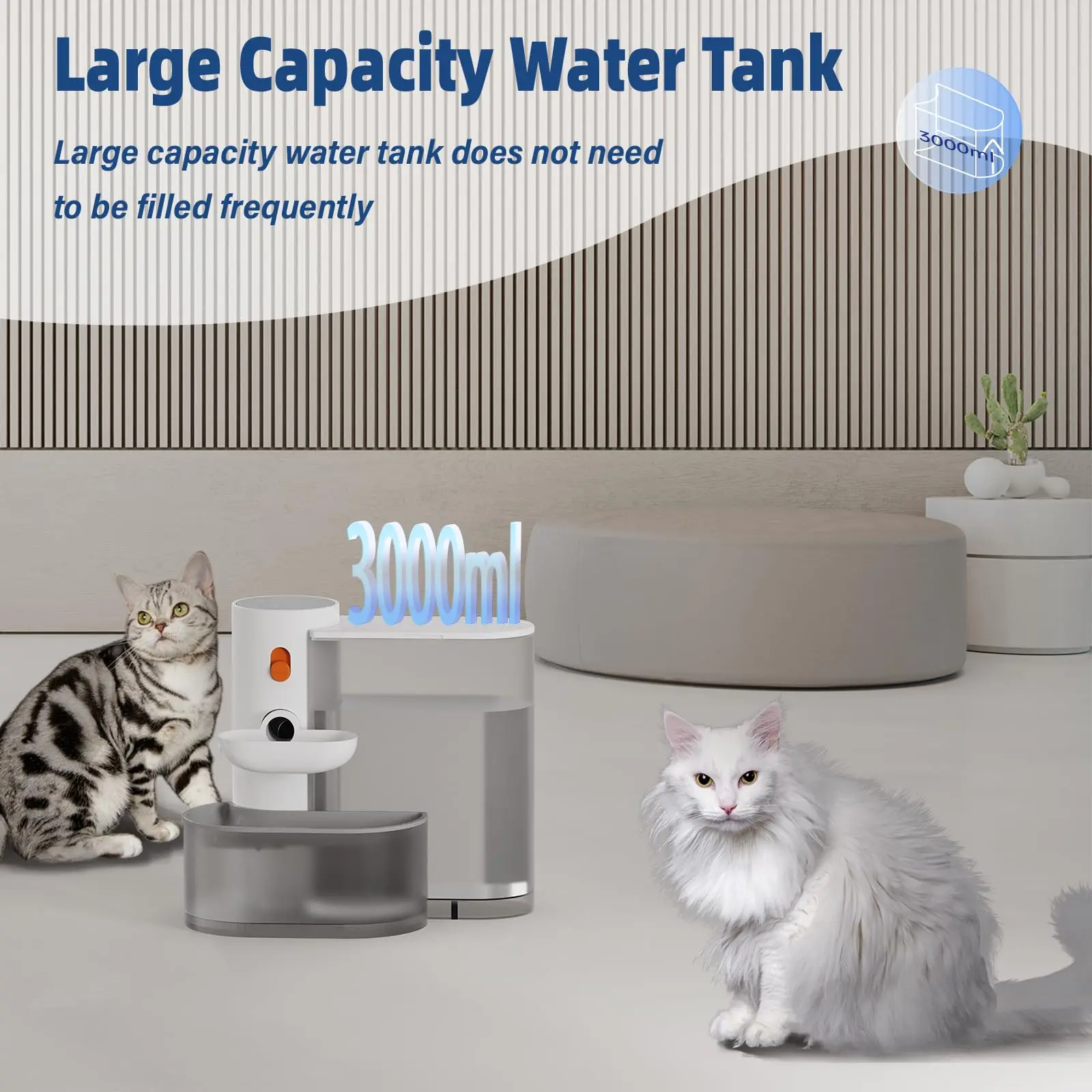 3000ml Cat Water Fountain with Quiet Pump 4 3000ml Cat Water Fountain with Quiet Pump 4