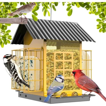 Hanging Metal Bird Feeder with Suet Cages 1