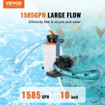 VEVOR Sand Filter Pump for Above Ground Pools 10inch/12inch 1585 GPH Swimming Pool Pumps System & Filters Combo Set for Pool Use 2