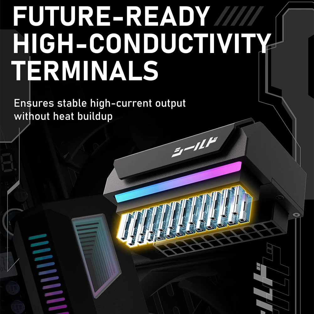 ATX 24 Pin 90 Degree ARGB Power Adapter Cable 3 ATX 24 Pin 90 Degree ARGB Power Adapter Cable 3