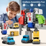 5 in 1 Robot Construction Vehicle Toy Set 2