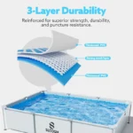Rectangular 10x7ft Frame Swimming Pool Set 4