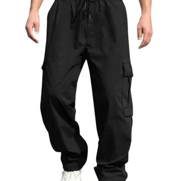 Mens Loose Fit Straight Leg Cargo Pants 1