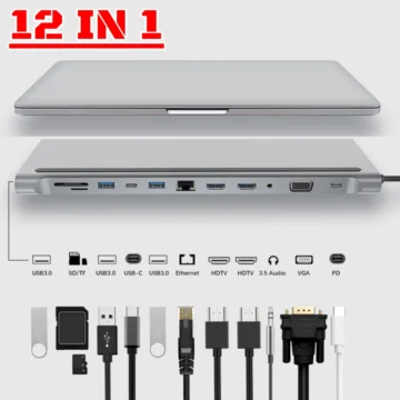 12-in-1 USB C Hub Dock for Surface Book 2 1