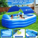 Large Inflatable Pool with Canopy and Seat 6