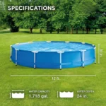 Blue Round Metal Frame Swimming Pool 2