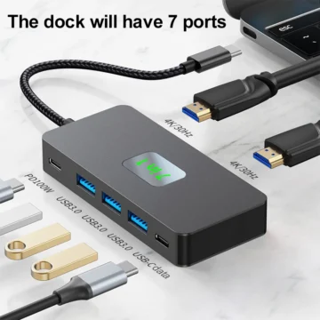 7-in-1 USB-C Dock with Dual 4K HDMI Ports 1