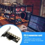 PCI-E 1x 1 to 7 Riser Card Adapter PCI-Express USB 3.0 Converter for BTC Mining 3