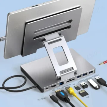 Aluminum USB-C Docking Hub with Laptop Stand 1