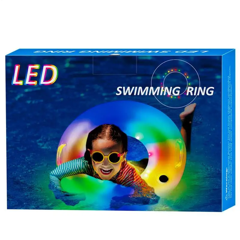 Glitter LED Swim Rings for Kids - Inflatable 5 Glitter LED Swim Rings for Kids - Inflatable 5