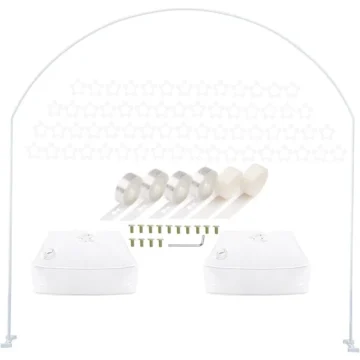 78Ft White Metal Balloon Arch Kit Stand 2 | PricZone