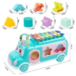 Musical Cartoon Baby Bus Piano Toy 6