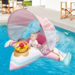 Baby Airplane Pool Float with Sunshade Lounger 5