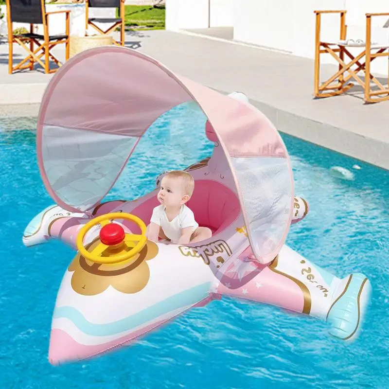 Baby Airplane Pool Float with Sunshade Lounger 5 Baby Airplane Pool Float with Sunshade Lounger 5
