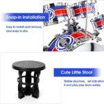 Mini Jazz Drum Set with LED and Stool for Kids 5